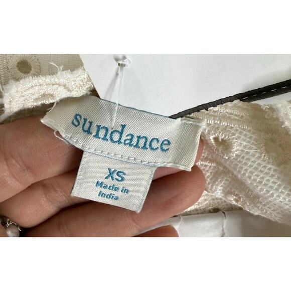 Sundance Reach For Beauty Top Sheer Cami XS Marshmallow Ivory Lace Crochet Boho - Picture 13 of 15